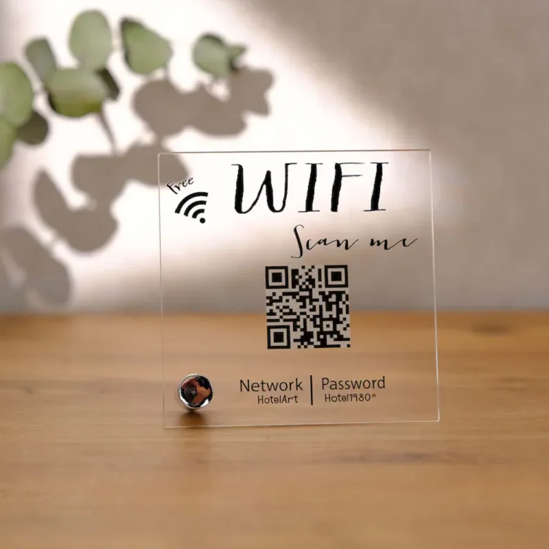 Custom Personalised WIFI Password Sign, WIFI QR Code Sign,,Custom mini Sign for Airbnb,Office Wifi sign,Hostel or hotel wifi