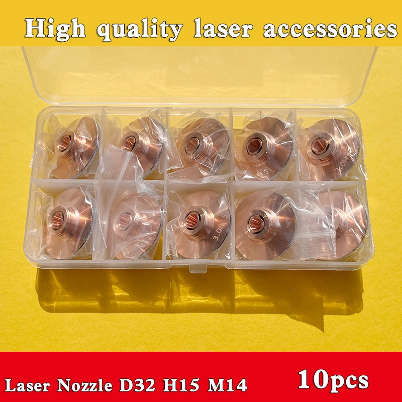 10 Stück Faserlaserdüsen, D32 H15 M14 Düsen, 1.5 2.0 2.5 3.0 Einzel- und Doppelchrom-Raytools-Düsen für Laserschneidmaschinen – Detail 2