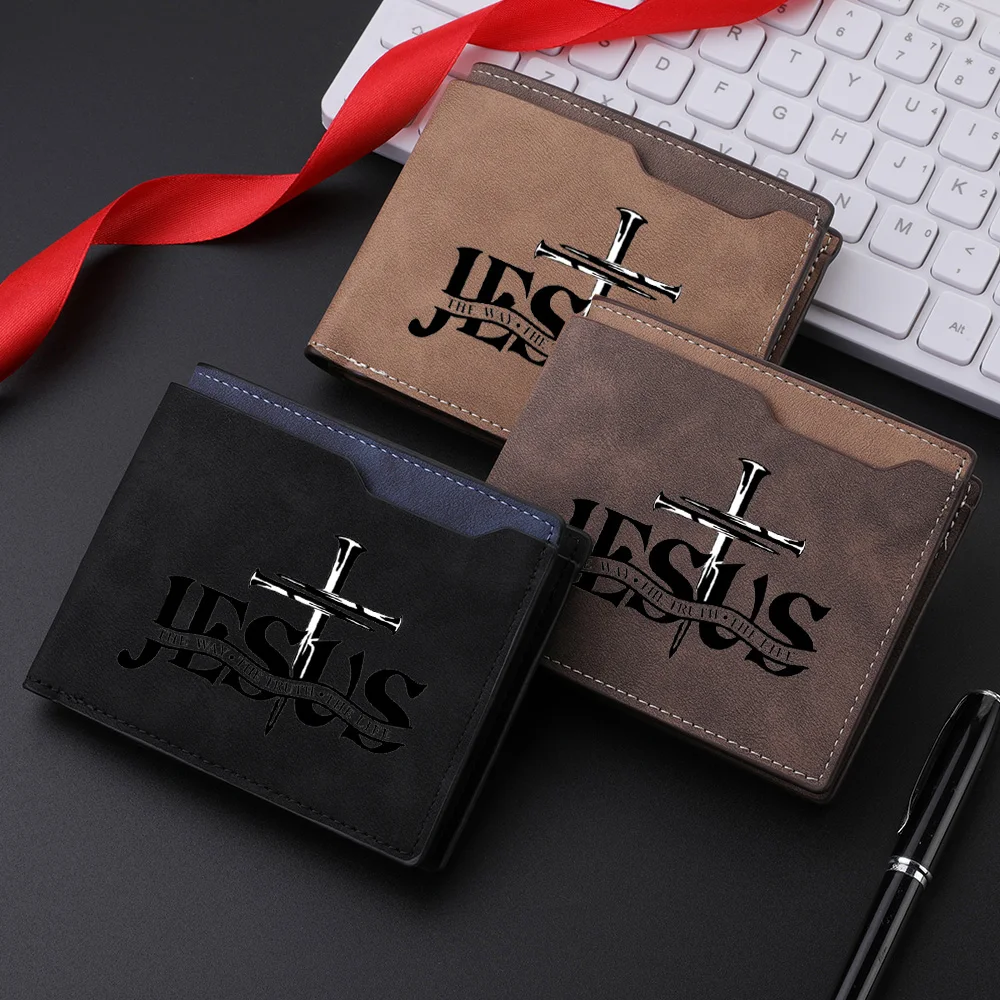 Retro-Geldbörse für Herren mit Buchstabendruck-Design, trendiges Kreditkartenetui, horizontaler Stil, kurze Geldbörse, personalisierte Mode