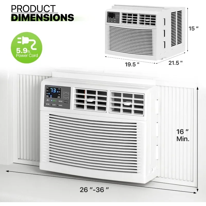 Magshion Window Air Conditioner 12000 BTU, Wi-Fi Enabled or Remote Control, Cooling for Large Rooms up to 450 Sq. Ft.