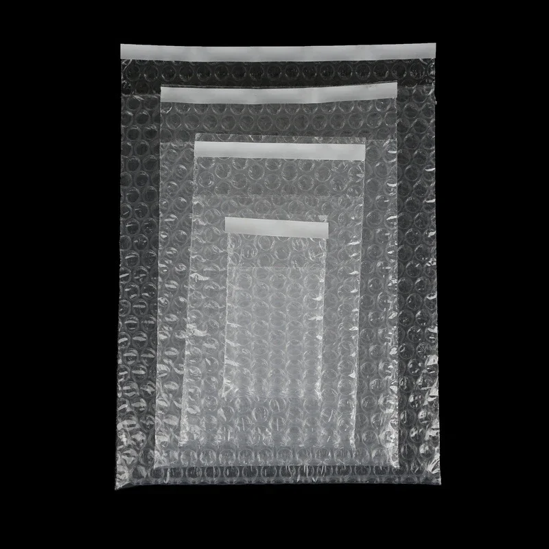 100Pcs Self-sealing Bubble Bag Plastic Shockproof Bag Clear Foam Bubble Packing Bags Double Film Cushioning Envelope