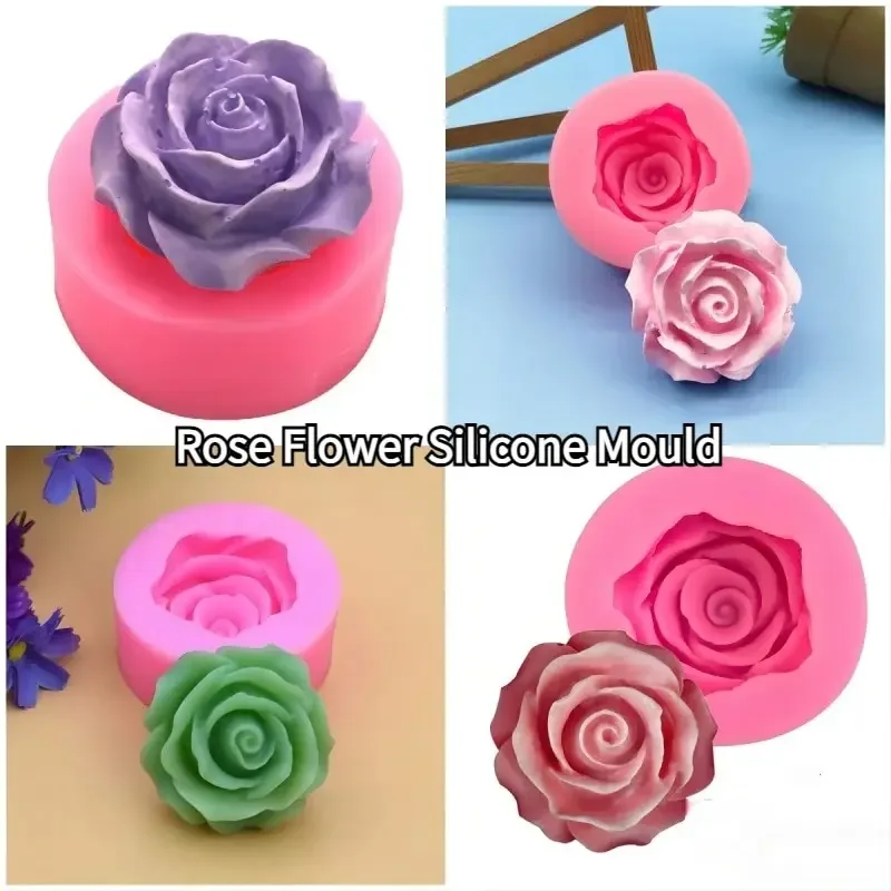 Flower Bloom Rose Shape Silicone DIY 3D Cake Mold Fondant Soap Cupcake Candy Chocolate Jelly Decoration Baking Tool Moulds