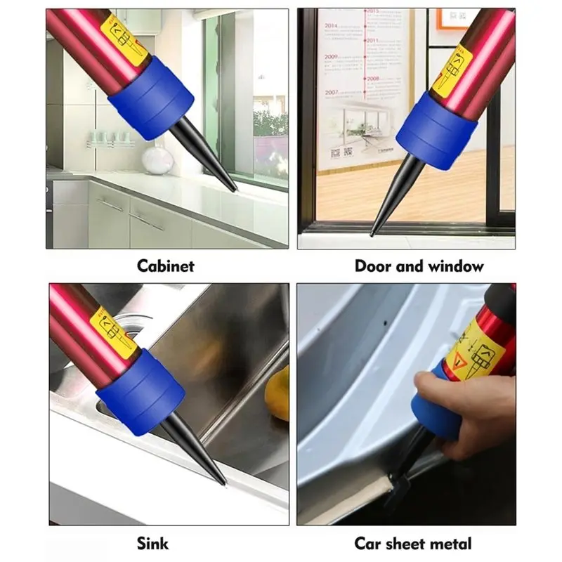ABUI-For Glass For Glass Glue Gun Adjustable Pneumatic 310Ml Sealant Applicator Tool For Hard Glue And Sealant Applications Set