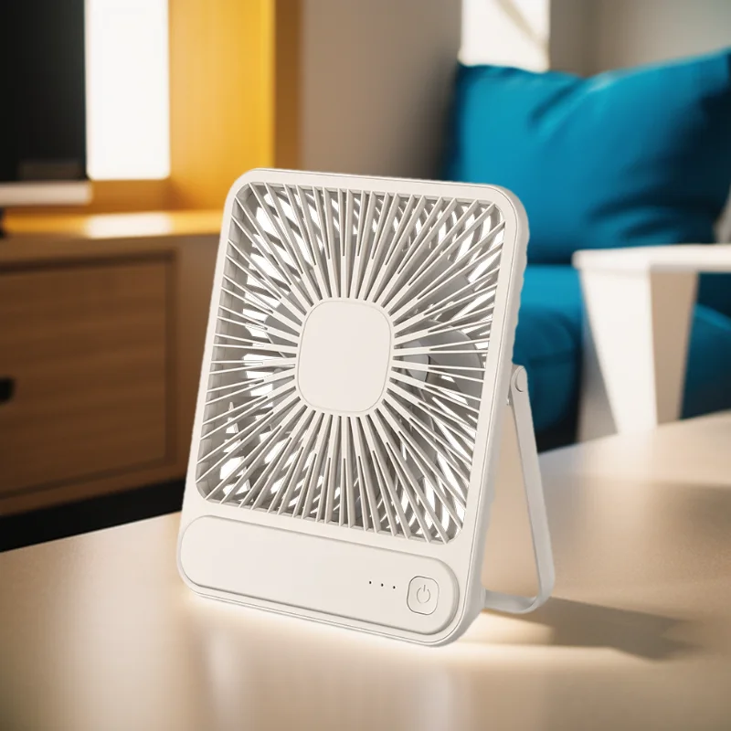 Portable 1800mAh rechargeable desktop mini USB fan can be hung or stood with 3 speed adjustment for office study