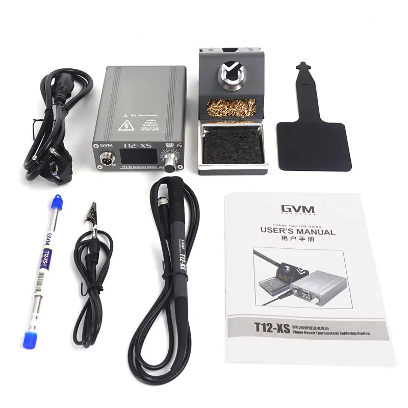 GVM T12-XS Digital Display Adjustable Temperature Soldering Station For Mobile Phone Repair Welding Tools  T12 handles