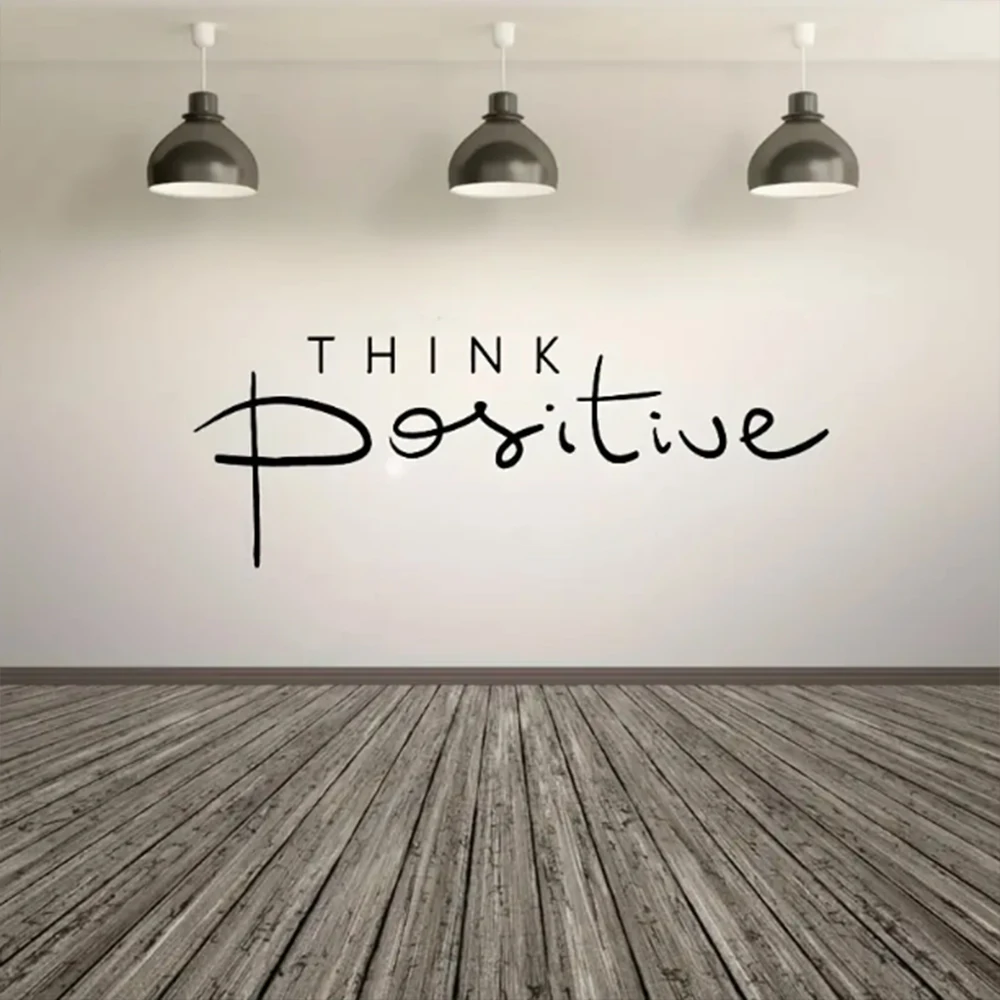 1pc Think Positive, Inspirational Quote Wall Sticker, Vinyl Self-Adhesive Wall Stickers, Bedroom Entryway Living Room Porch Home