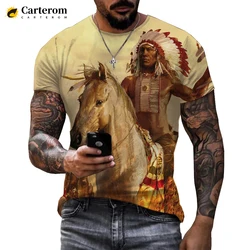 New Indians 3D T Shirt Summer Outdoor Fashion Casual O-Neck Short Sleeve Indian Culture Print Men T-shirt Casual Couples Tops