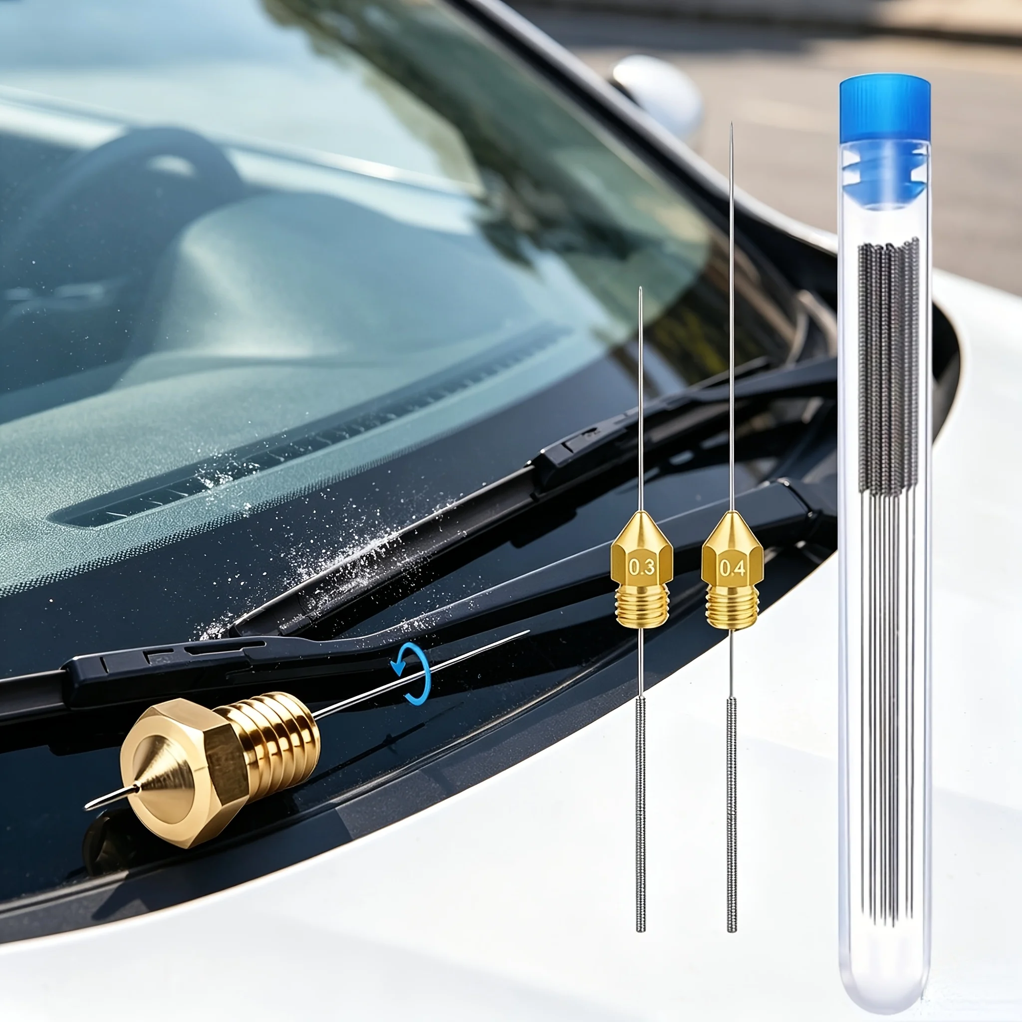 Auto-Windschutzscheiben-Reinigungsdüse aus Edelstahl, Reinigungsset für 3D-Drucker, Gasherde, Duschköpfe – Detail 4