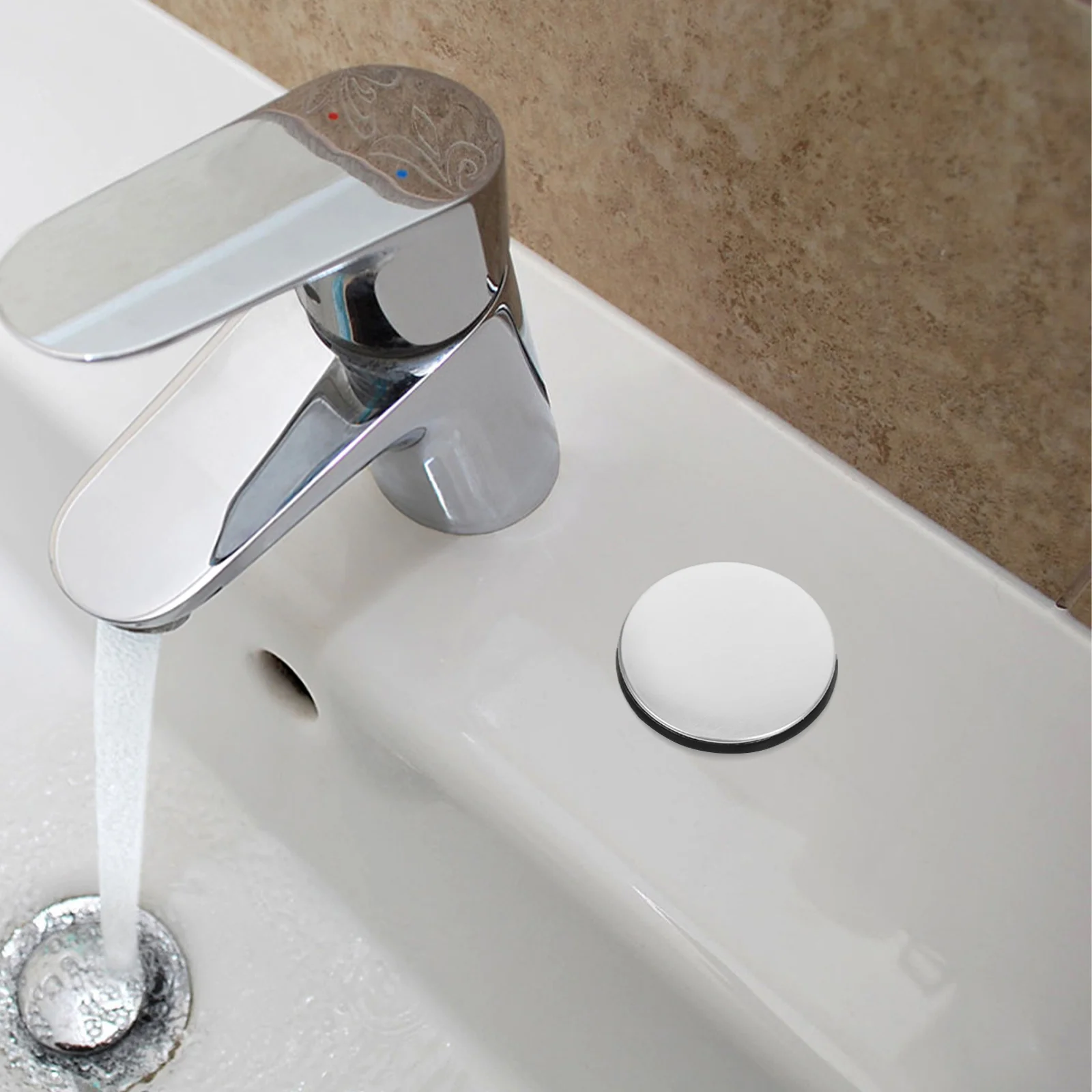 

2pcs Stainless Steel Sink Hole Cover 31-40Mm Faucet Plug Kitchen Accessory Durable Pp Waterproof Seal For Sink Basin Decor