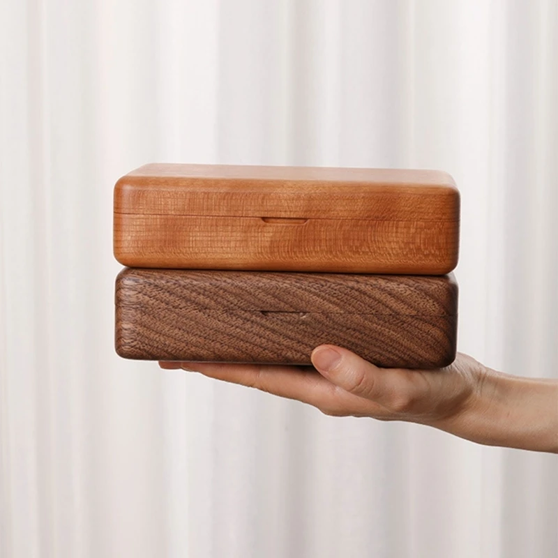 Travel Retro Wooden Jewelry Box Packing Wedding Ring Necklace Bracelet Organizer Women Men Display Box Gift for Couple