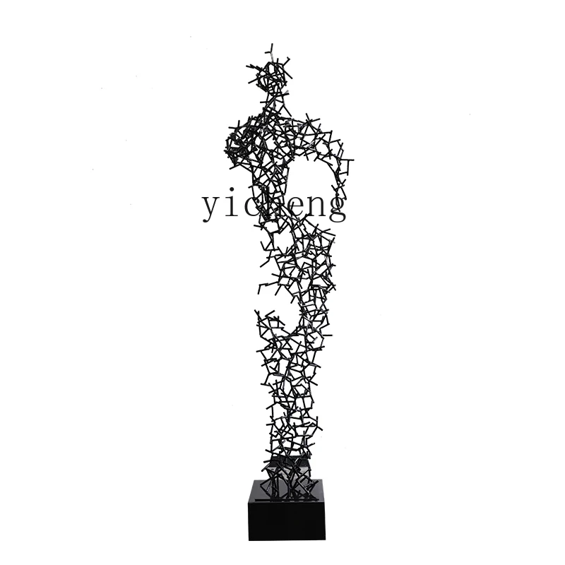 Xl Modern Minimalist Character Large Decoration Floor Sculpture Iron Art Handicraft Equipment Ornaments