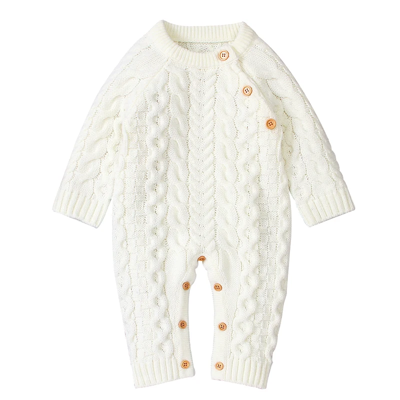 Winter Baby Romper Knitted Newborn Girl Boy Warm Jumpsuit Outfit Long Sleeve Toddler Infant Clothing One Piece Overall Playsuits