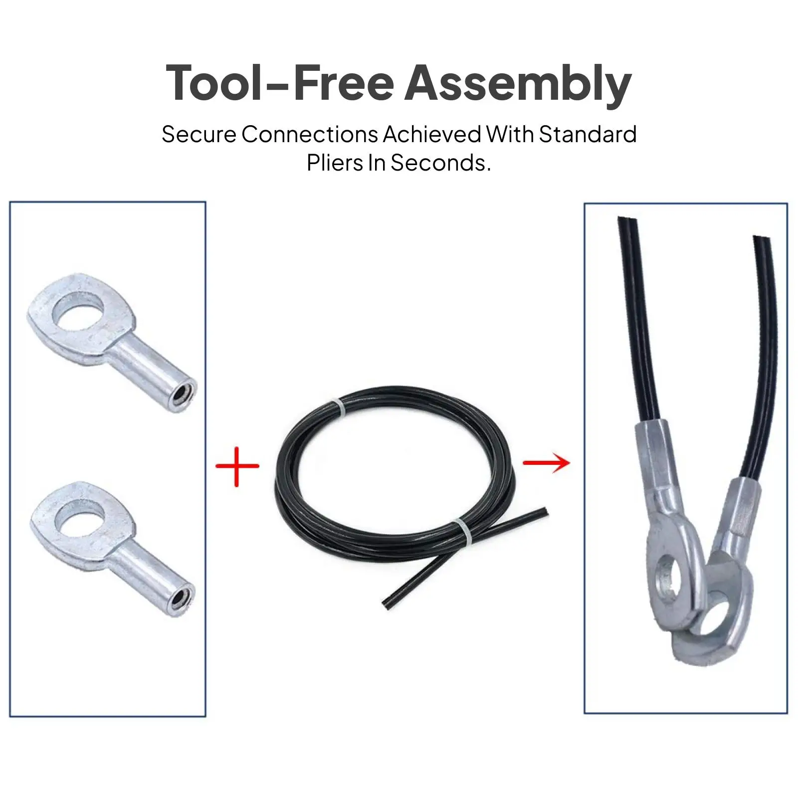 Gym Steel Cable Eyelet Terminal Connector Exercise Machine Attachment Metal Rope Accessory for Strength Training