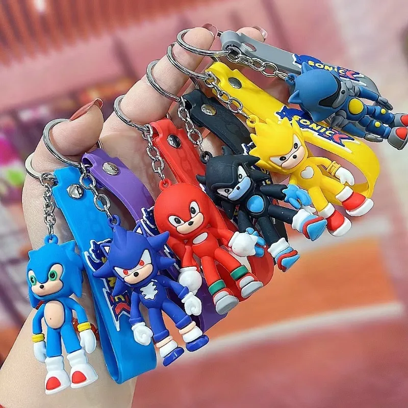 

Милый мультяшный брелок-подвеска Sonic для рюкзака, мини-аксессуар, модный брелок, маленький подарок для мальчиков и девочек