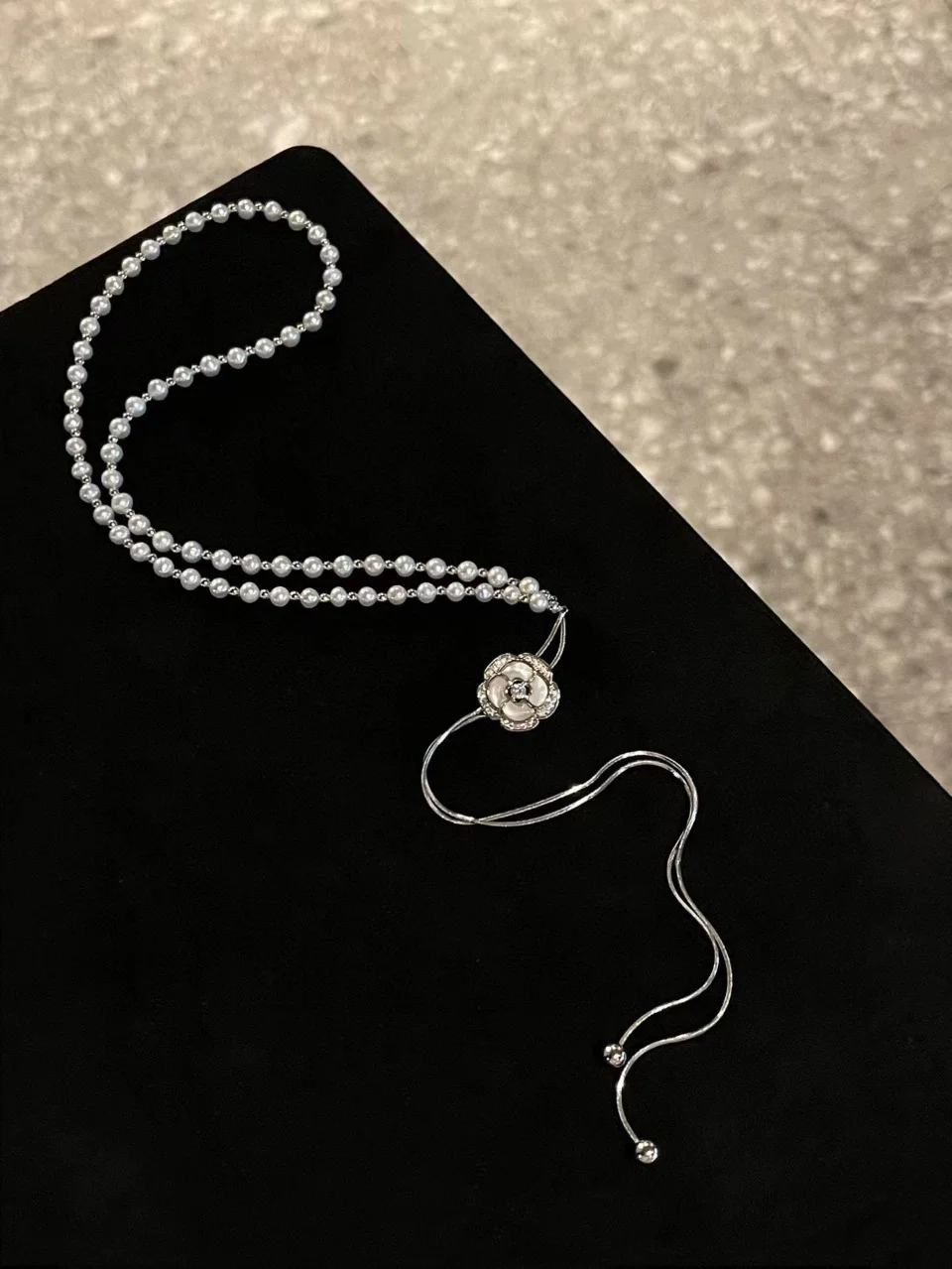 

Certificated Natural Freshwater Long Neacklace 80cm Natural White Shell Camellia Charm Y Shape Chain Fine Accessory Dropshipping