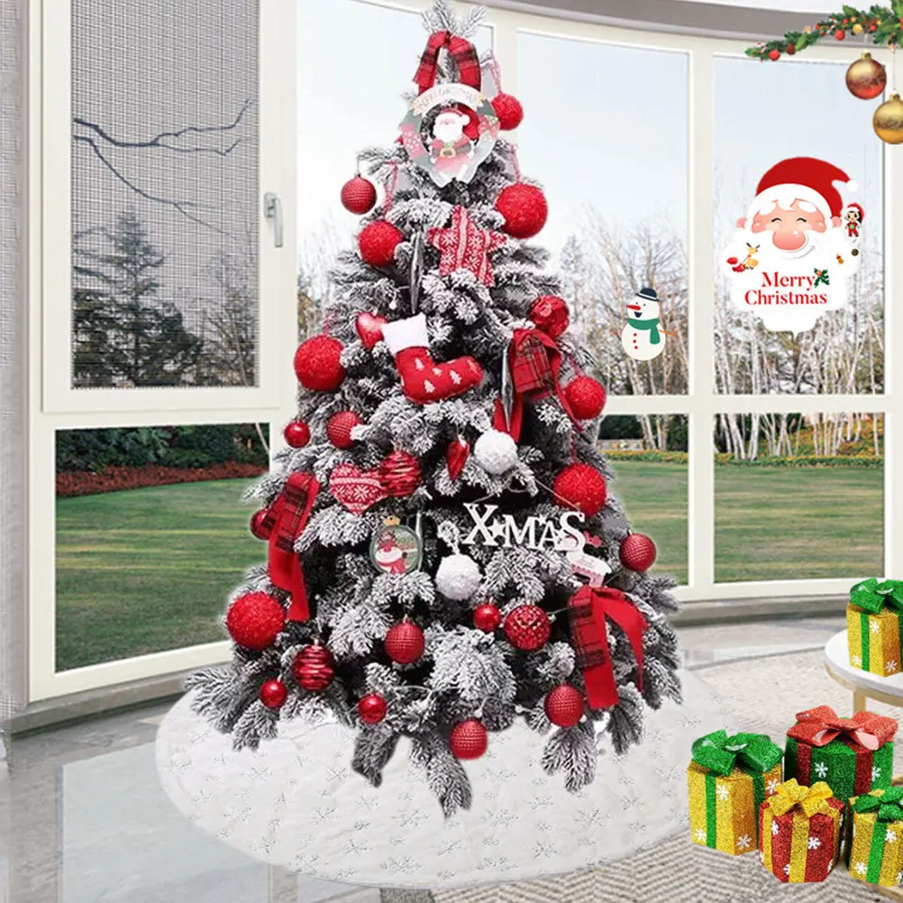 

1Pcs Christmas Tree Skirt Soft Comfortable Holiday Decoration Home Office Hotel Decorative Christmas Tree Apron Party Supplies