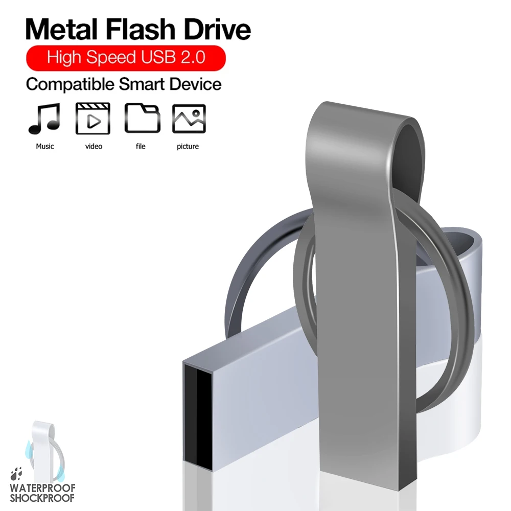 Imagem -02 - Metal Usb Flash Drive Pendrive Memory Stick Flash Drive Thumbdrive 16gb 8gb 32gb 64gb 128gb 10pc Lot