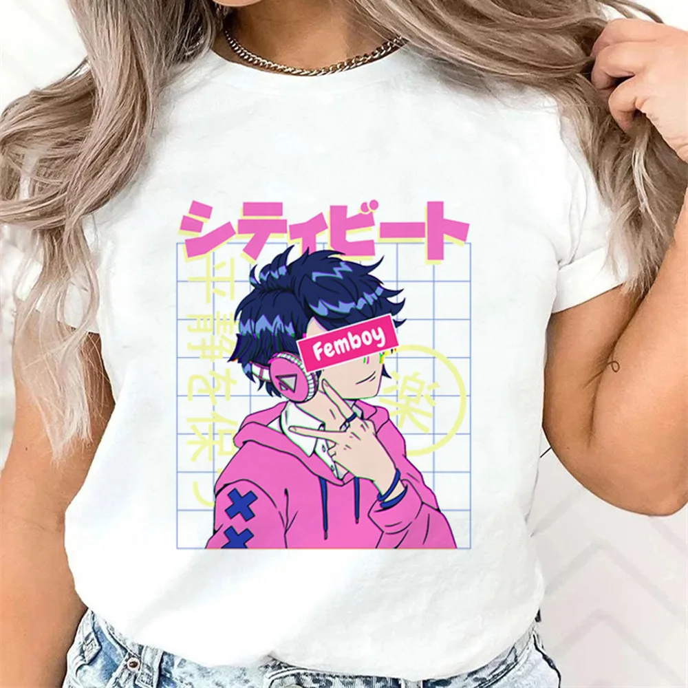 Femboy تي شيرت المرأة ثقافة البوب الملونة القوطية 2000s قميص الشارع الشهير الملابس الكورية 2000s المرأة خمر مخدر #2