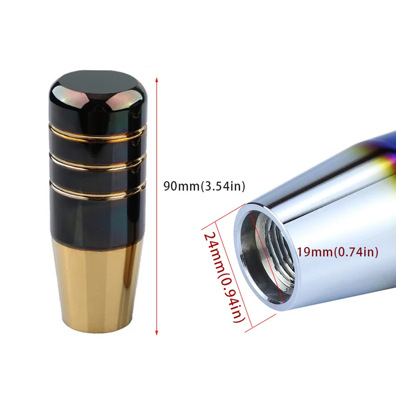 Car Modify Baked Blue Aluminum Gear Shift Knob Car Manual Transmission Shifter Lever Head with 3Pcs Adapter, Multi-color Optiona