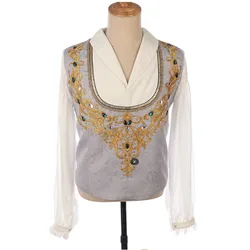 Man Ice Skating Jacket Top Male Ballet Outerwear,Fairy Prince Dance Costumes Men Ballet Costume Suit Dance Clothes Custom Made