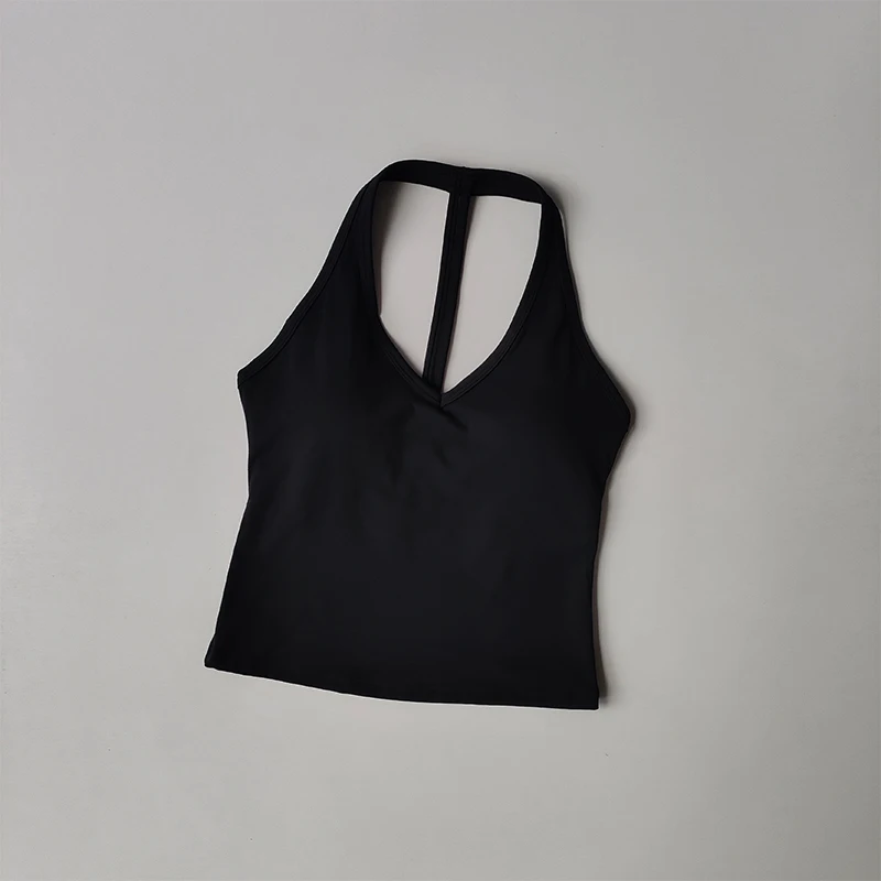 Sportunterwäsche V-Ausschnitt Sommer Neckholder Schöner Rücken Yoga-Anzug Weste Raffung Outdoor-Lauf Fitness-BH – Detail 9