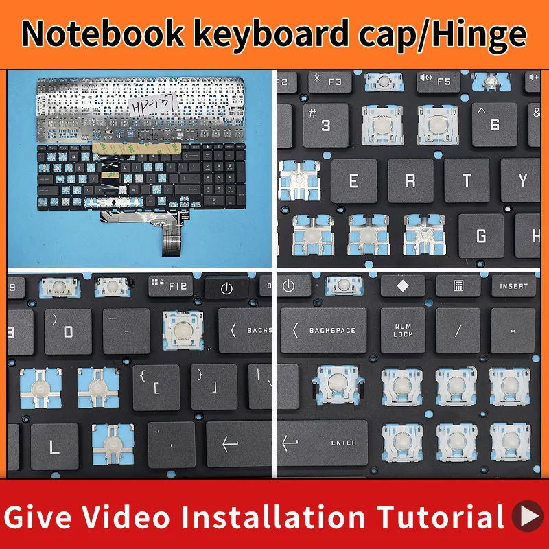 Tampa de Tecla de Reposição (Keycap) com Dobradiça para HP Victus 15-FA 16T-D 16-R 16-S TPN-Q263 16-E 16-D 16T-D000 16-D0013dx 16-D0030 15-FB Q264