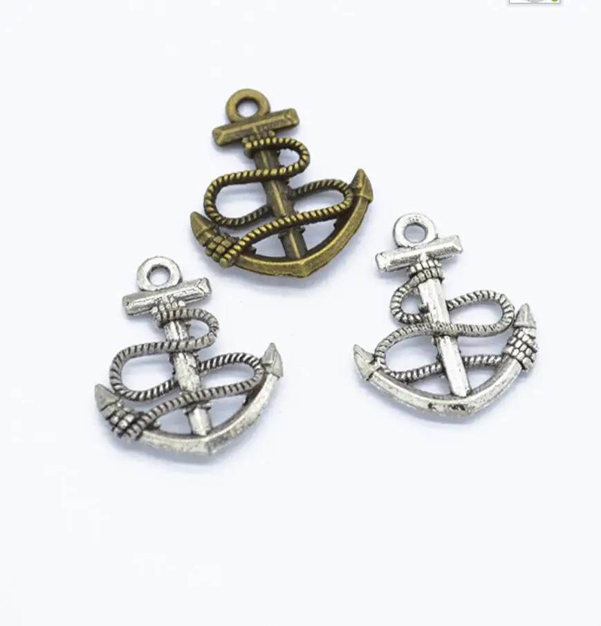 

20pcs/lot--22*18mm Silver Gold Bronze Plated Anchor Charms Pendant For DIY Keychain Supplies Jewelry Making Findings F0713