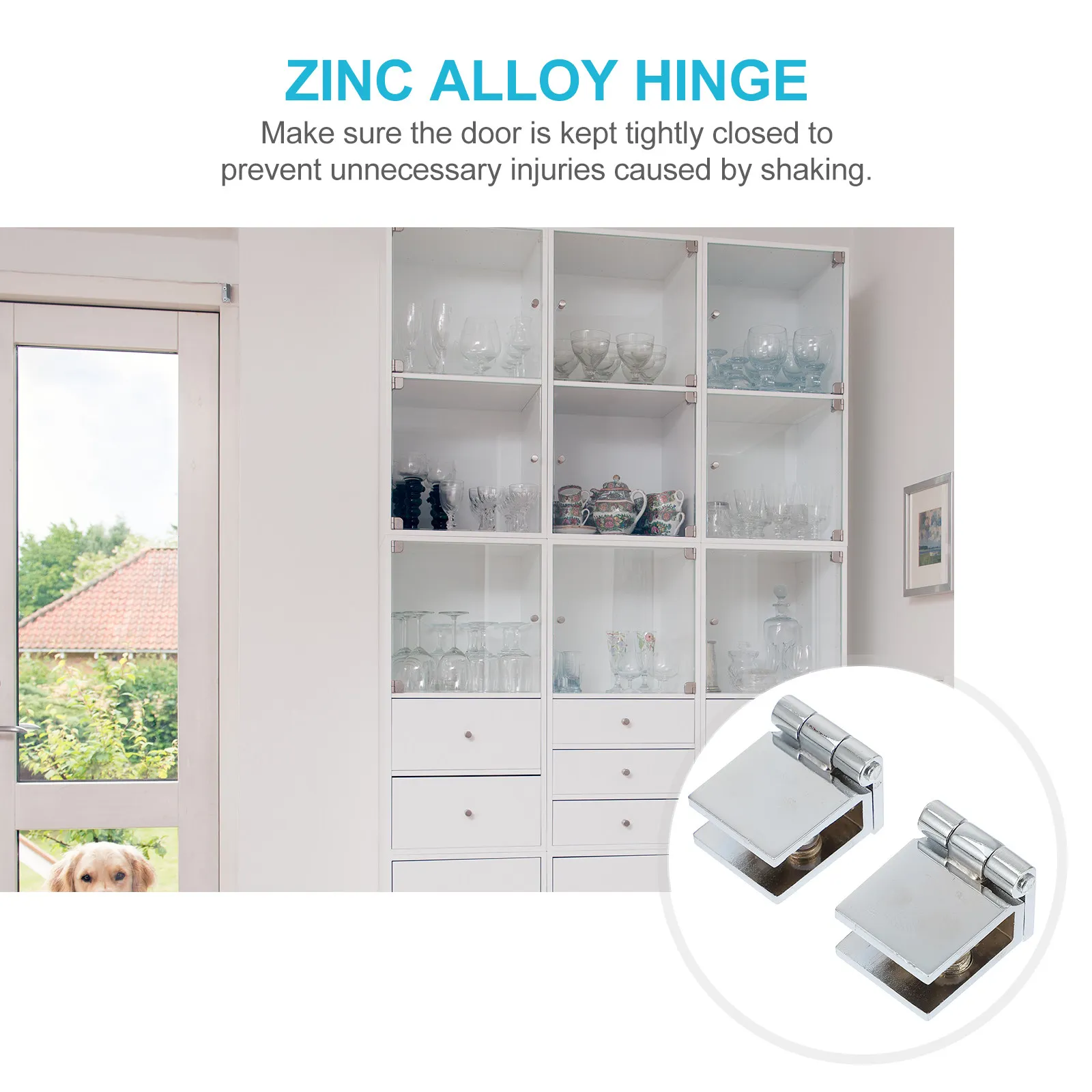 2pcs Glass Cabinet Hinges for Frameless Doors – Easy Install, Heavy-Duty Display Wine Cabinet & Gate Door Accessories