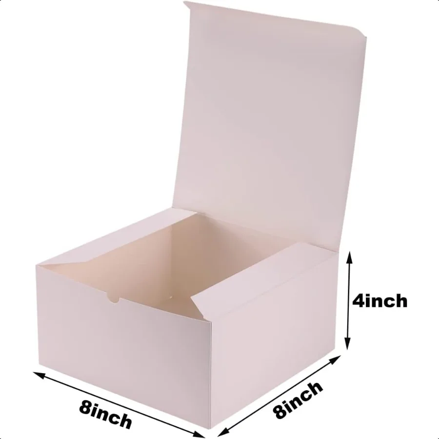 12-pack witte geschenkdozen 8x8x4 inch papieren geschenkdoos met deksels
