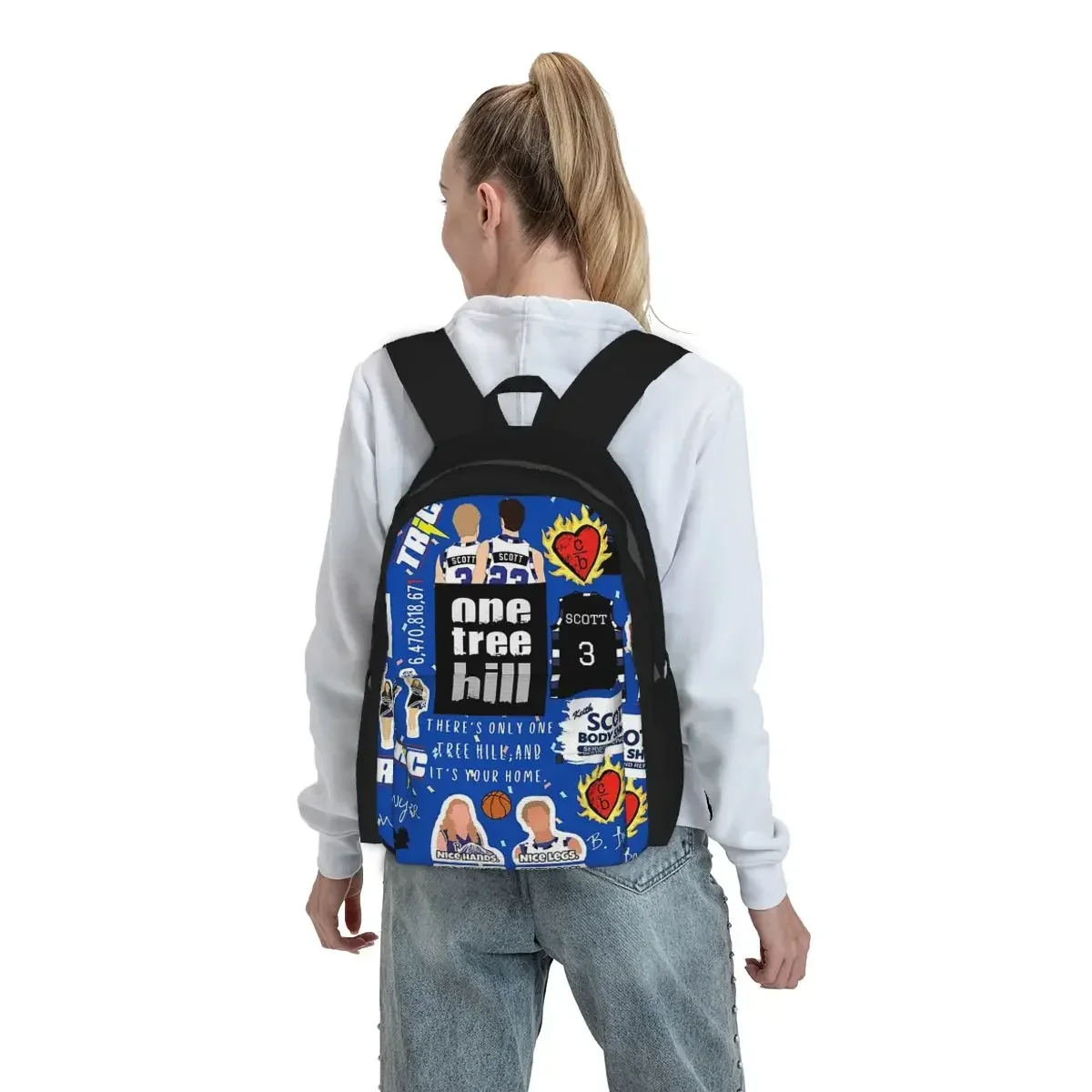 One Tree Hill Collage-Vintage TV-Inspired Fan Art Design Backpack Student BookBag School Bag Laptop Shoulder Bags for Men Women