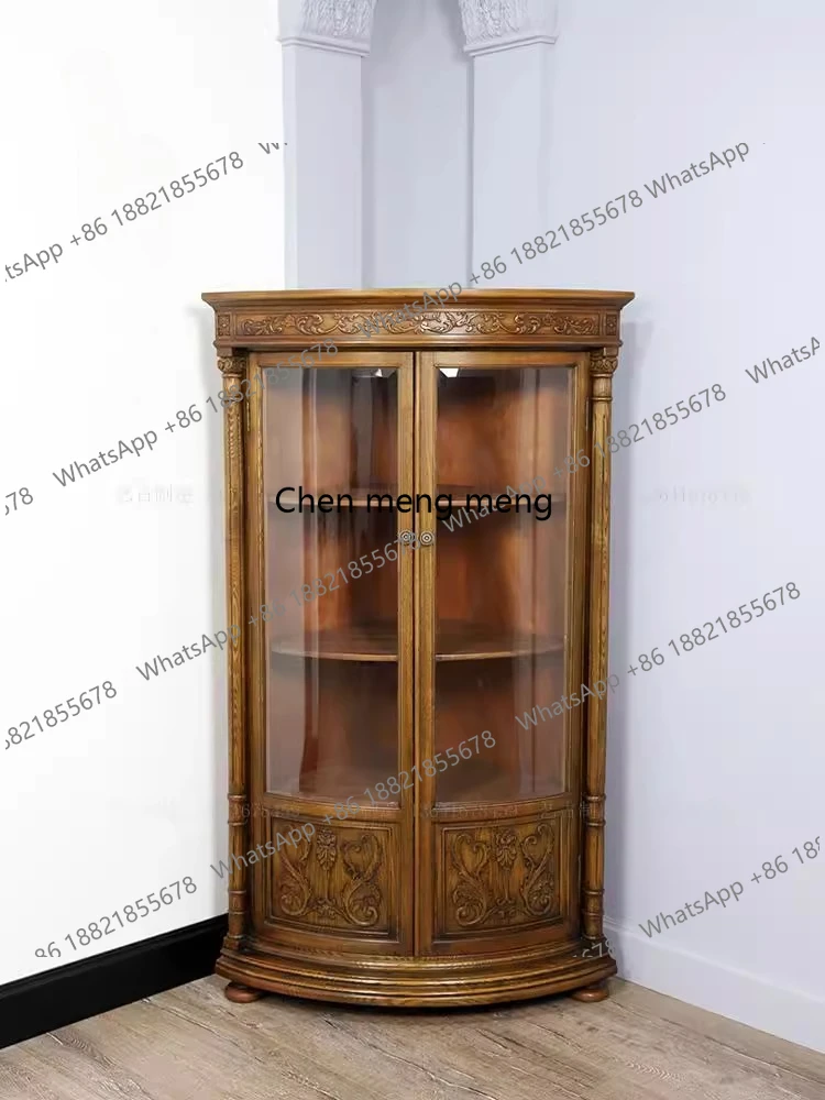 

Дуговая стеклянная дверь Угловой шкаф-витрина Домашняя кофейня B & B Ретро-витрина Промышленный винный шкаф