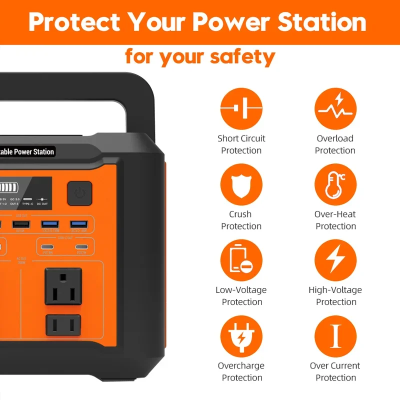 Hot Selling 220V Bank Supply 330W 300W Solar Portable Power Station for Outdoor Camping