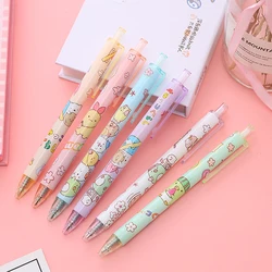 6pcs SUMIKKO GURASHI cute cartoon animal soft gel pen 0.5mm Black ink Fountain Pen School student stationery Office friend gift