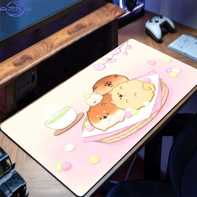 Mouse Pad Design Non-Slip Desk Mat PC Cute Bread Dog Keyboard Pad Gaming Accessories Stitched Edges For Home And Gamer Mousepad