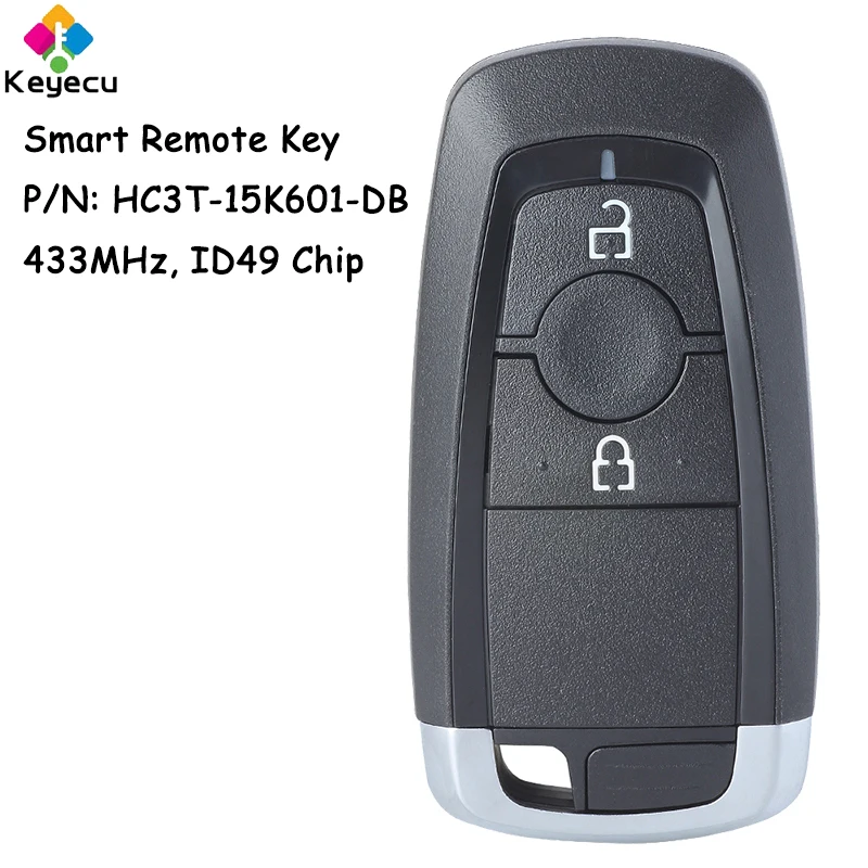 

KEYECU Smart Remote Control Key With 2 Buttons 434MHz ID49 Chip for Ford Ecosport Ranger 2017 2018 2019 2020 Fob HC3T-15K601-DB