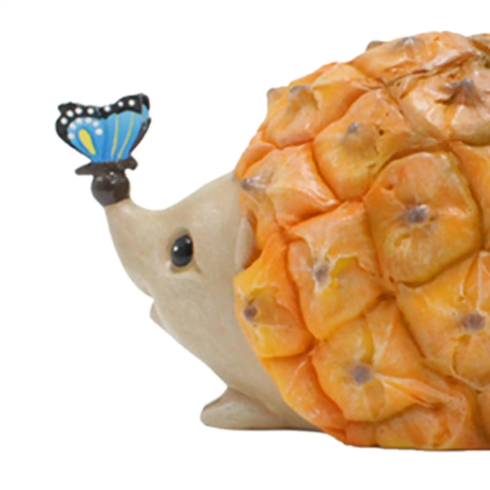 Pineapple Hedgehog Figurine Resin Outdoor Statue for Yard Patio Flowerpot Decor Cute Animal Sculpture Tabletop Ornament for