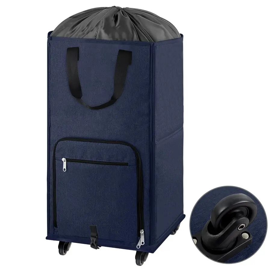 

Большая корзина для белья на колесиках, складная, с 4 колесами и 2 ручками, отдельно стоящая, на колесах