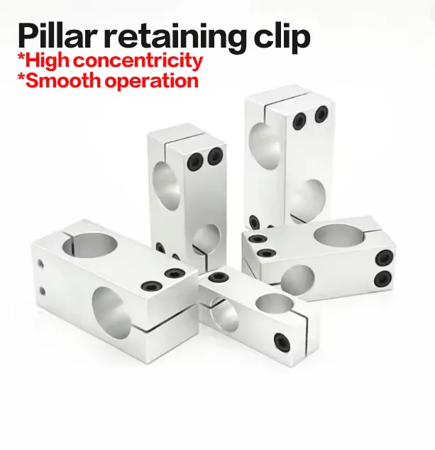 Shaft Clamp Optical Axis Cross Block Different Diameter Fastening Aluminum Vertical Holder Steel Tube Connector Automation Parts