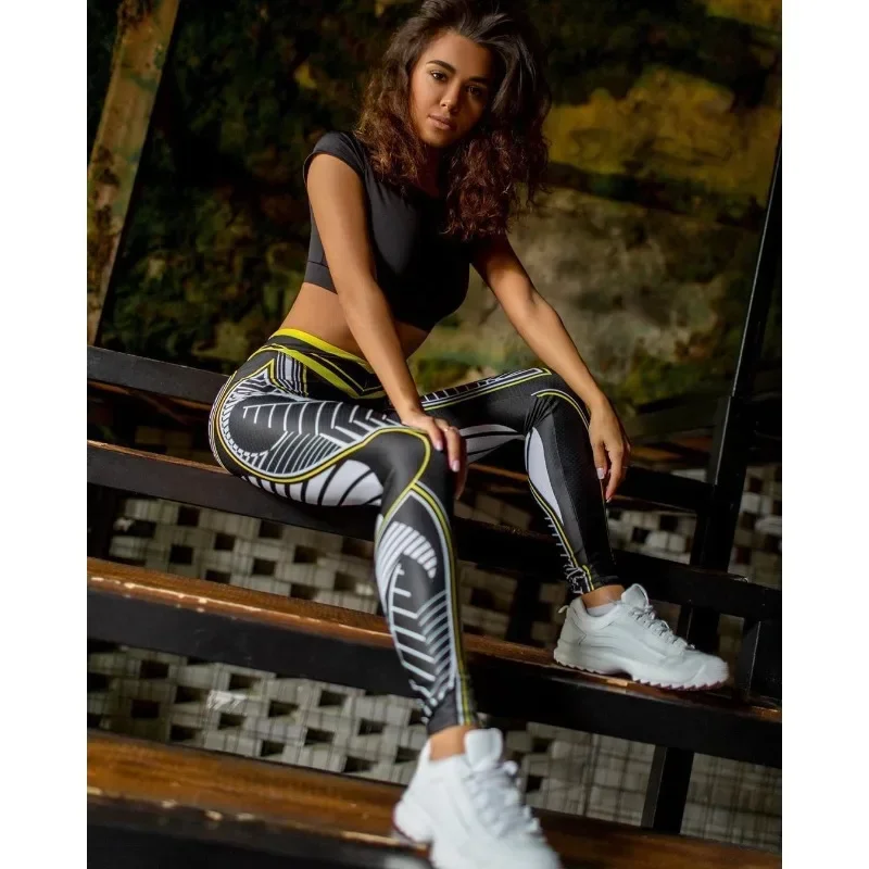 3d Print Yoga Leggings Stretchy Slim Leggings Sports Running High Waist Hip Liftting Fashion Digital Patterns Leggings for Women