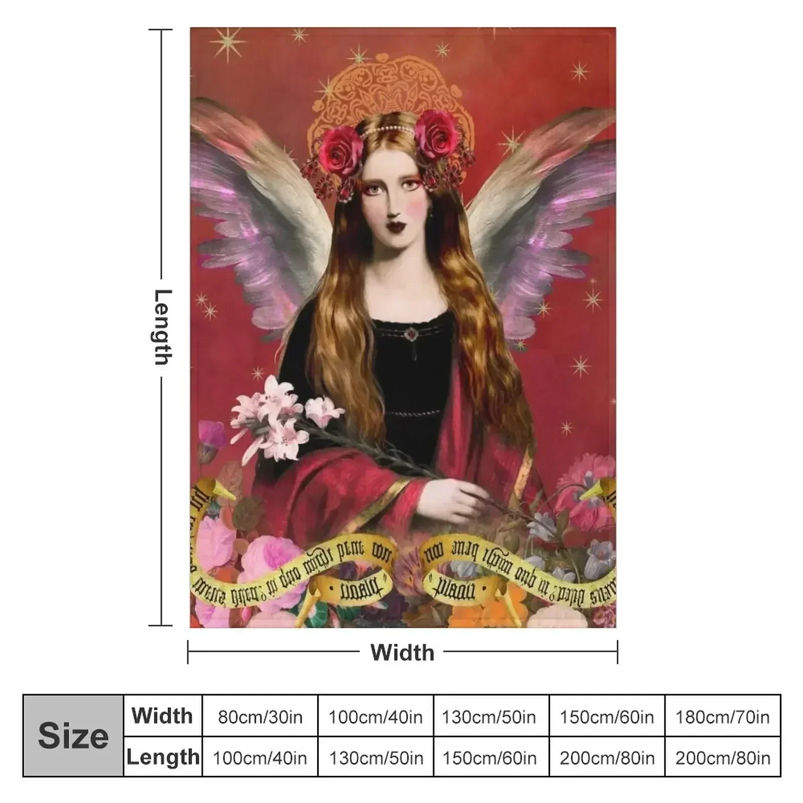 Pre Raphaelite Angel In Red Throw Blanket Large Furrys Custom Moving for winter Camping Blankets