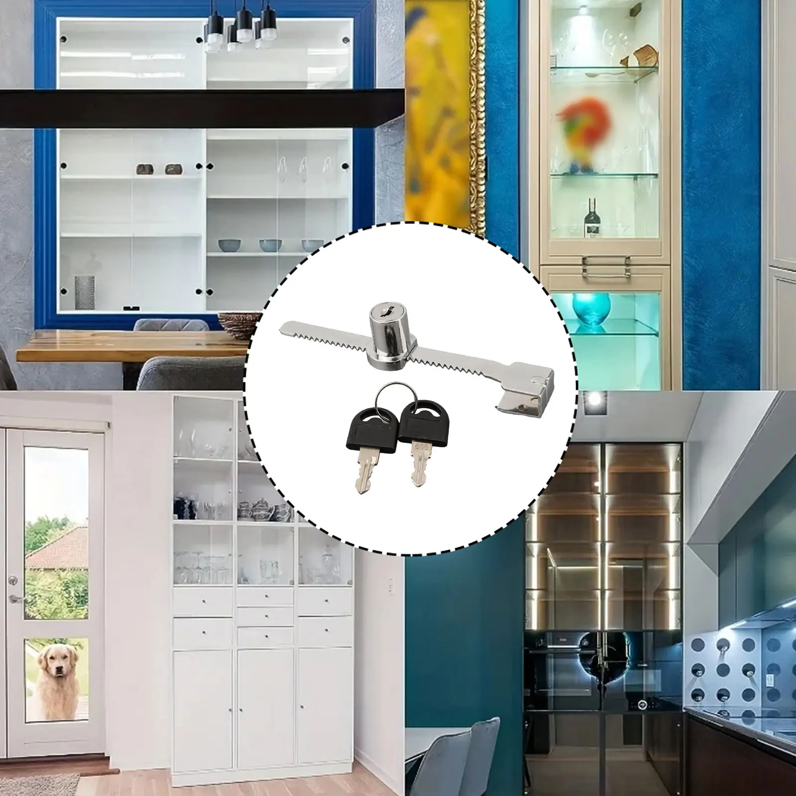 For Glass Display Box Zinc Alloy Glass Lock Glass Cabinet Lock Color Silver Comfortable Grip Smooth Exterior Thickened Design