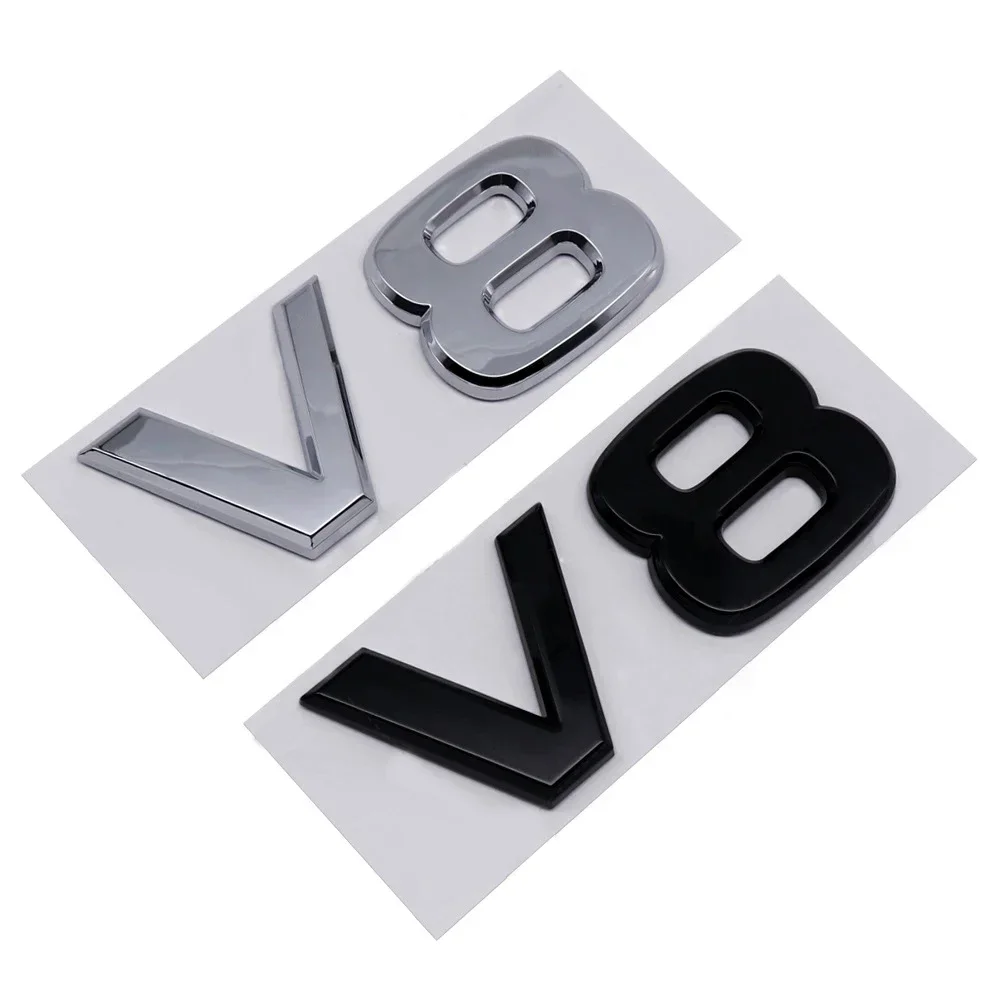 ABS V8 Logo Car Body Side Emblem Sticker for Nissan Almera Sylphy Altima Sentra Qashqai Terra Kicks Rear Trunk Badge Decal