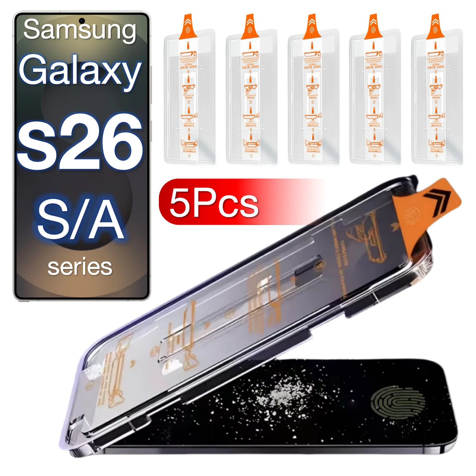 

5Pcs For Samsung Galaxy S26 S25 S24 Ultra S23 S22 S21 Plus A36 A25 A15 A35 A26 A16 A55 A56 5G Screen Protector Tempered Glass
