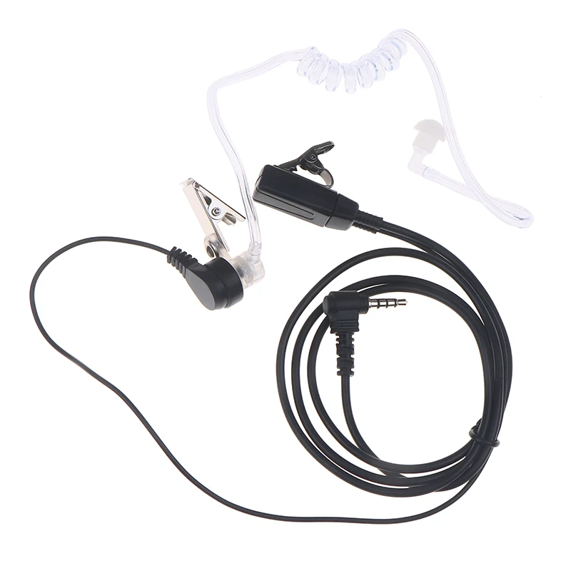 Fone de Ouvido de 3.5mm com Tubo Acústico Covertido para Rádio, Headset com Microfone PTT