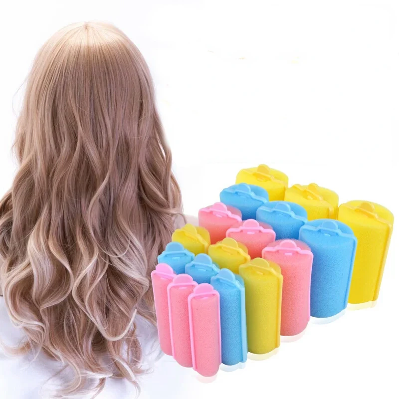 6-14pcs Magic Sponge Foam Hair Rollers Styling Heatless Curlers Cushion Salon DIY Barber Curler Tool Women  Not Hurt Hair 6 Size