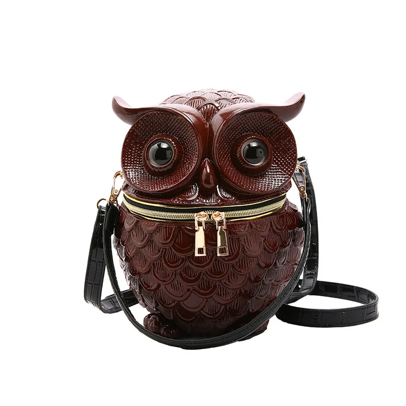 Owl Gothic Bags For Women Brand Luxury Design Crossbody Bag Personality Purse Lady High Quality Leather Handbags Round Bag