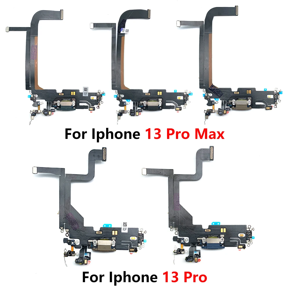 5 Pcs USB Charging Port Mic Microphone Dock Connector Board Flex Cable Repair Parts For IPhone 13 Pro / For IPhone 13 Pro Max