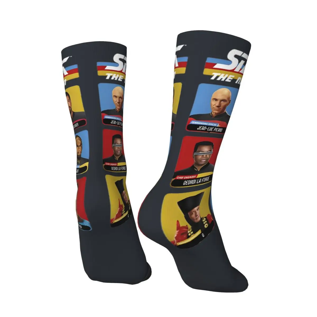 S-Stars Treks Socks Nexts Generation Portrait جوارب الموضة الشتاء مكافحة العرق الرجال الجوارب عالية الجودة المطبوعة سكيت جورب