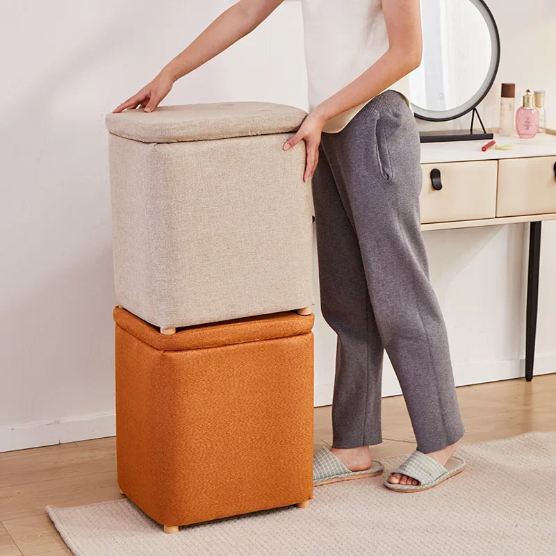Storage Seatable Small Stool Shoe Changing Storage Living Room Sofa Footrest Bedroom Bedside Stool Coffee Table Furniture Home image 2