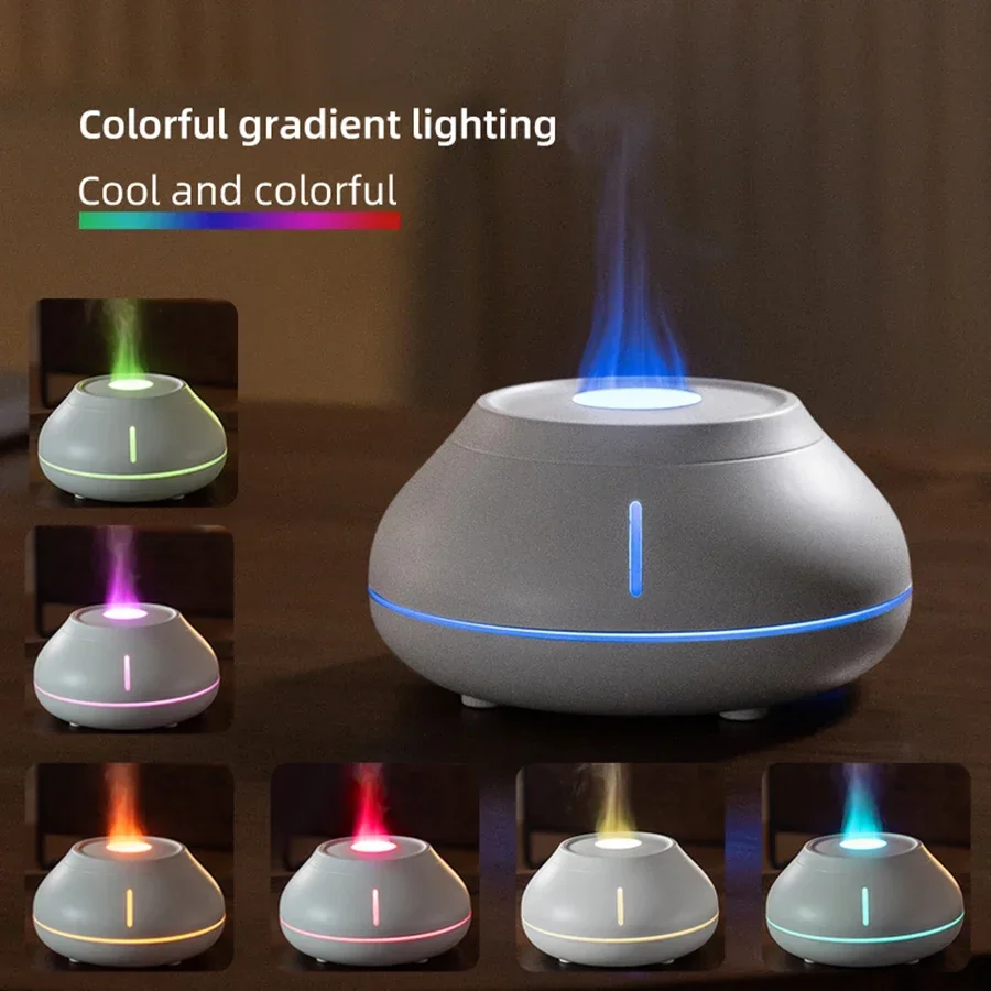 

2024 New Simulated Flame Aroma Diffuser Essential Oils Mist Sprayer Air Humidifier Diffuser Essential Oils for Home Office